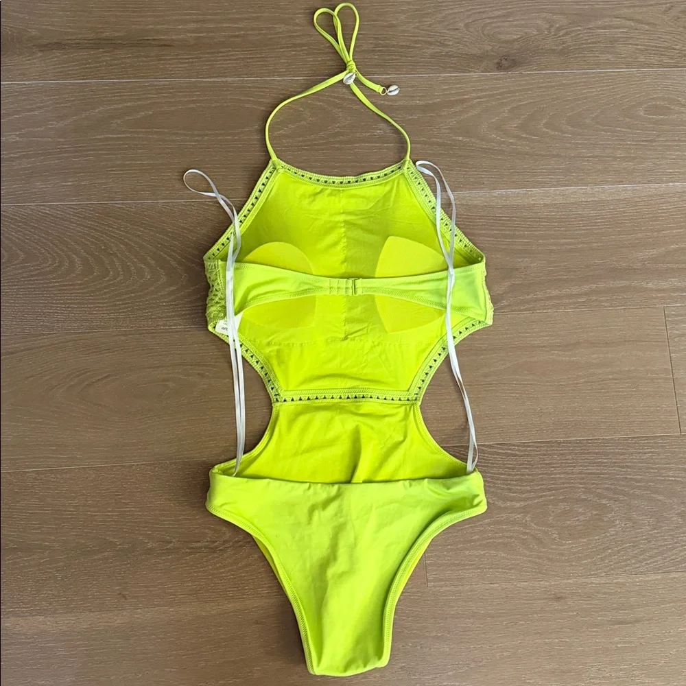 NWT Aerie Crochet Halter Cheeky Cutout One Piece | L